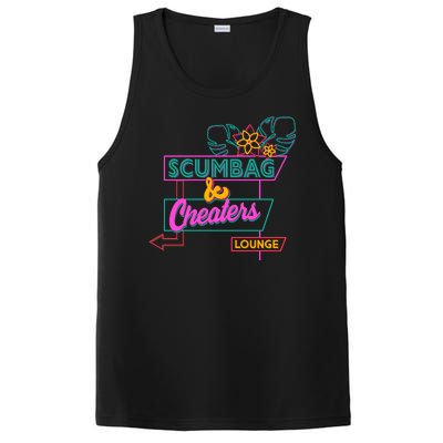 Retro Scumbag And Cheater Lounge Neon Sign PosiCharge Competitor Tank