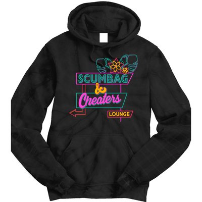 Retro Scumbag And Cheater Lounge Neon Sign Tie Dye Hoodie