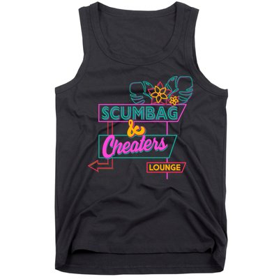 Retro Scumbag And Cheater Lounge Neon Sign Tank Top