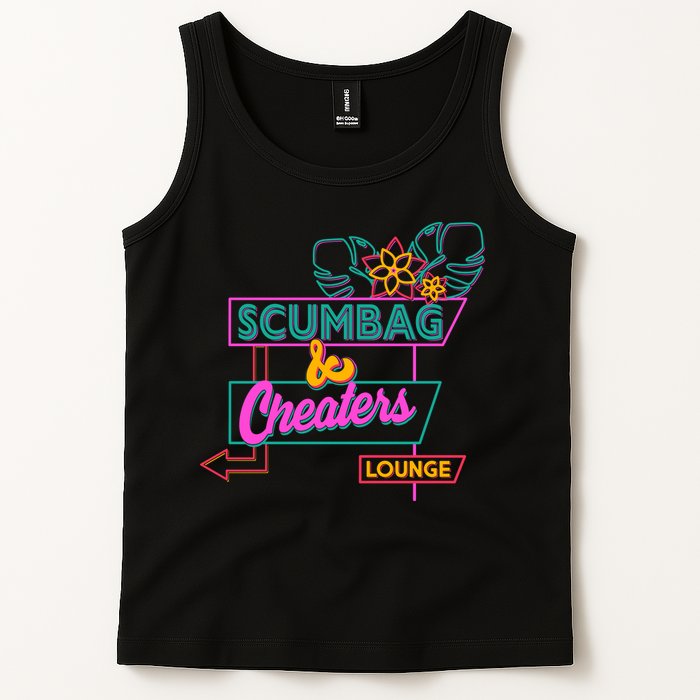 Retro Scumbag And Cheater Lounge Neon Sign Tank Top