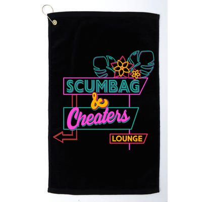 Retro Scumbag And Cheater Lounge Neon Sign Golf Towel