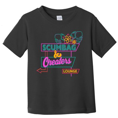 Retro Scumbag And Cheater Lounge Neon Sign Toddler T-Shirt
