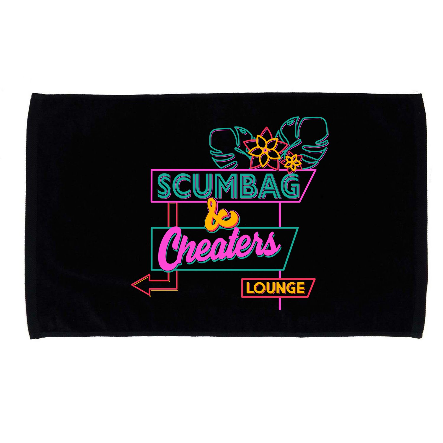 Retro Scumbag And Cheater Lounge Neon Sign Microfiber Hand Towel