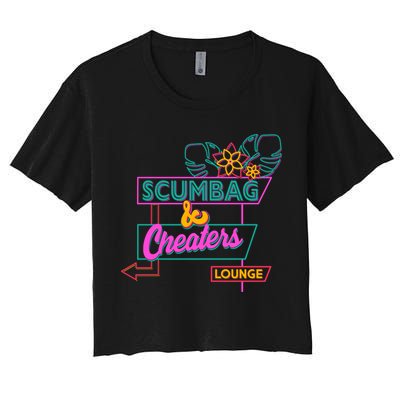 Retro Scumbag And Cheater Lounge Neon Sign Crop Top