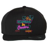 Retro Scumbag And Cheater Lounge Neon Sign Wool Snapback Cap