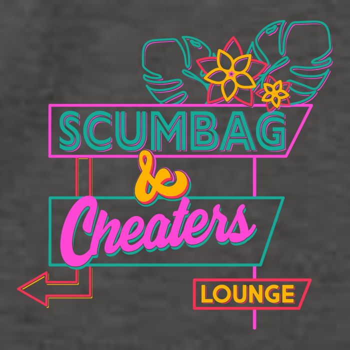 Retro Scumbag And Cheater Lounge Neon Sign Vector Backpack