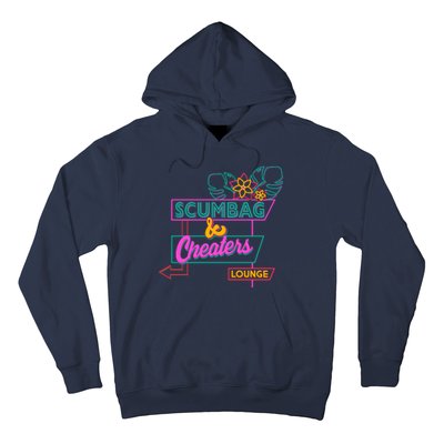 Retro Scumbag And Cheater Lounge Neon Sign Hoodie