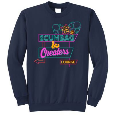 Retro Scumbag And Cheater Lounge Neon Sign Sweatshirt