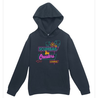 Retro Scumbag And Cheater Lounge Neon Sign Urban Pullover Hoodie