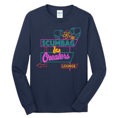 Retro Scumbag And Cheater Lounge Neon Sign Tall Long Sleeve T-Shirt