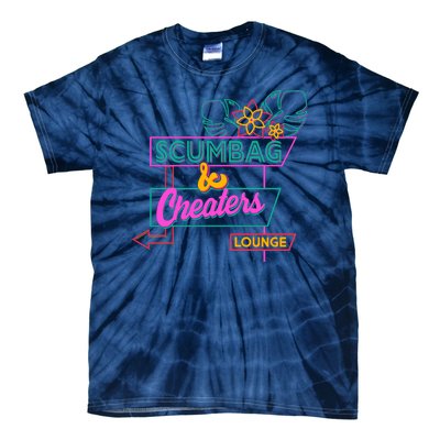 Retro Scumbag And Cheater Lounge Neon Sign Tie-Dye T-Shirt