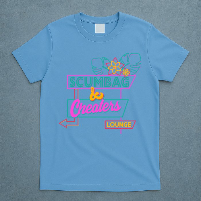 Retro Scumbag And Cheater Lounge Neon Sign T-Shirt