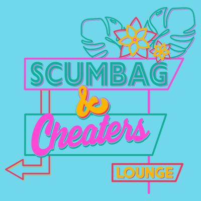 Retro Scumbag And Cheater Lounge Neon Sign T-Shirt