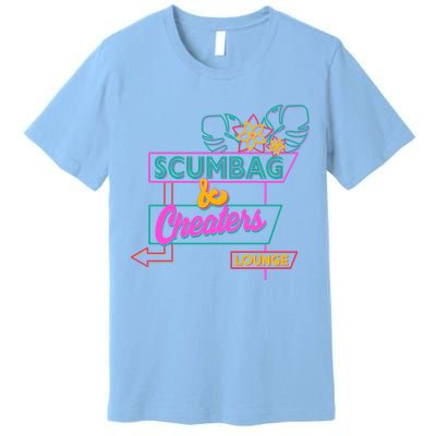 Retro Scumbag And Cheater Lounge Neon Sign Premium T-Shirt