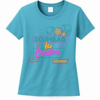 Retro Scumbag And Cheater Lounge Neon Sign Womens T-Shirt