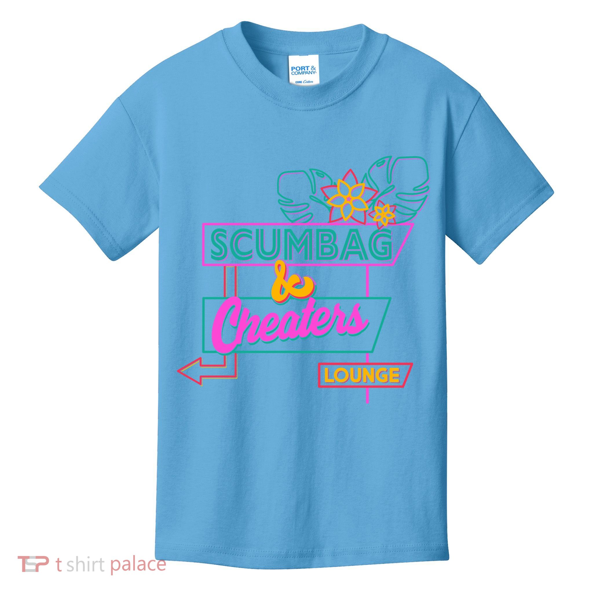 Retro Scumbag And Cheater Lounge Neon Sign Kids T-Shirt