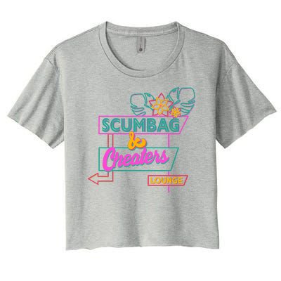 Retro Scumbag And Cheater Lounge Neon Sign Women's Crop Top Tee