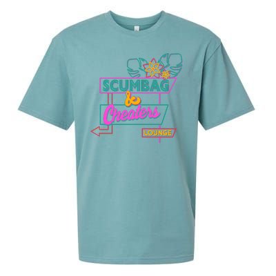 Retro Scumbag And Cheater Lounge Neon Sign Sueded Cloud Jersey T-Shirt