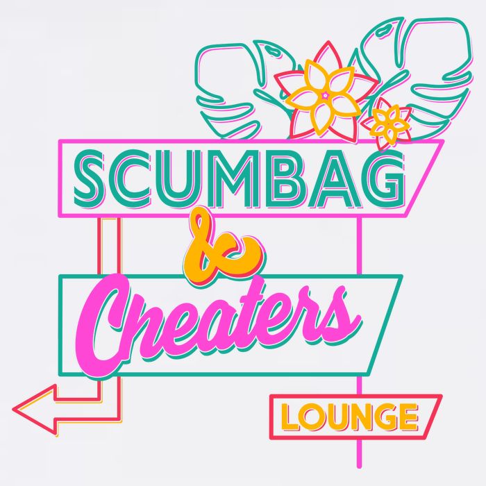 Retro Scumbag And Cheater Lounge Neon Sign Garment-Dyed Sweatshirt