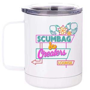 Retro Scumbag And Cheater Lounge Neon Sign 12 oz Stainless Steel Tumbler Cup