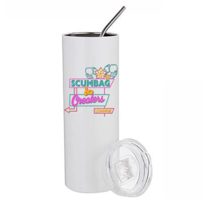 Retro Scumbag And Cheater Lounge Neon Sign Stainless Steel Tumbler