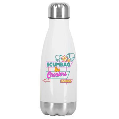 Retro Scumbag And Cheater Lounge Neon Sign Stainless Steel Insulated Water Bottle