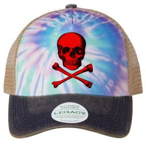 Red Skull And Crossbones Legacy Tie Dye Trucker Hat