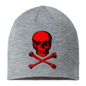 Red Skull And Crossbones Sustainable Beanie