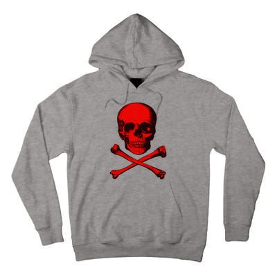 Red Skull And Crossbones Tall Hoodie