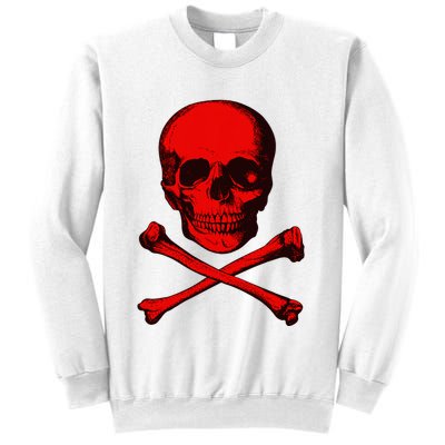 Red Skull And Crossbones Sweatshirt