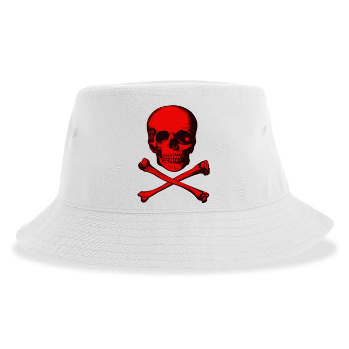 Red Skull And Crossbones Sustainable Bucket Hat