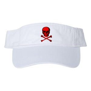 Red Skull And Crossbones Valucap Bio-Washed Visor