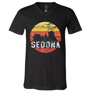 Retro Sedona Arizona Family Vacation Red Rocks Gift V-Neck T-Shirt