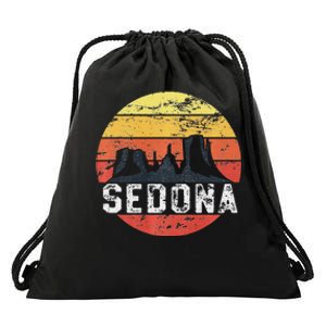 Retro Sedona Arizona Family Vacation Red Rocks Gift Drawstring Bag