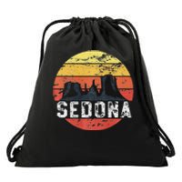 Retro Sedona Arizona Family Vacation Red Rocks Gift Drawstring Bag