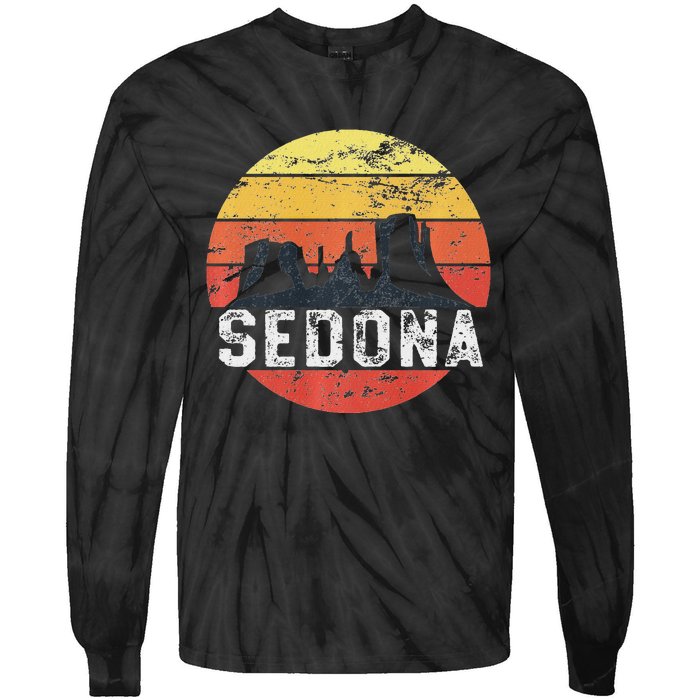 Retro Sedona Arizona Family Vacation Red Rocks Gift Tie-Dye Long Sleeve Shirt