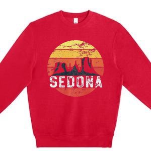 Retro Sedona Arizona Family Vacation Red Rocks Gift Premium Crewneck Sweatshirt