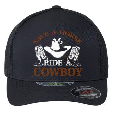 retro Save A Horse Ride A Cowboy  Flexfit Unipanel Trucker Cap