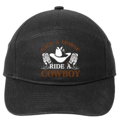 retro Save A Horse Ride A Cowboy  7-Panel Snapback Hat