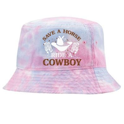 retro Save A Horse Ride A Cowboy  Tie-Dyed Bucket Hat