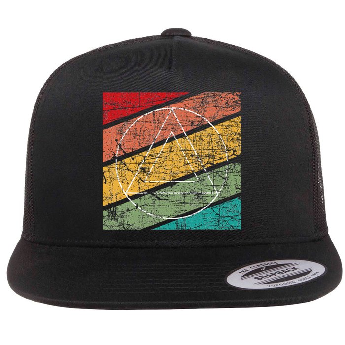 Retro Sobriety Anniversary Sober Aa Na Recovery Flat Bill Trucker Hat