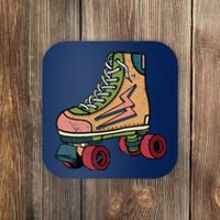 Roller Skating Art 80s Roller Derby Rollerskate Coaster