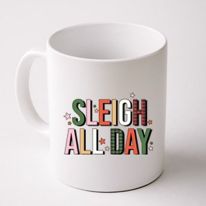 Retro Sleigh All Day Buffalo Plaid Funny Christmas Party Meaningful Gift Coffee Mug