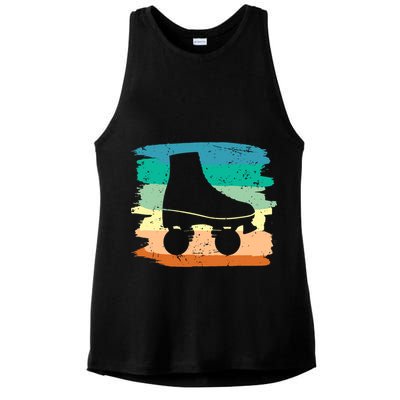 Roller Skating Art 80s Roller Derby Rollerskate Ladies PosiCharge Tri-Blend Wicking Tank