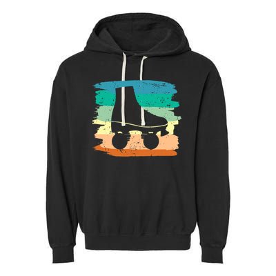 Roller Skating Art 80s Roller Derby Rollerskate Garment-Dyed Fleece Hoodie
