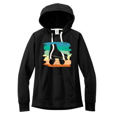 Roller Skating Art 80s Roller Derby Rollerskate Women's Fleece Hoodie