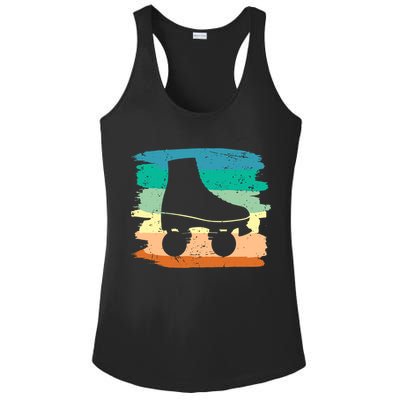 Roller Skating Art 80s Roller Derby Rollerskate Ladies PosiCharge Competitor Racerback Tank