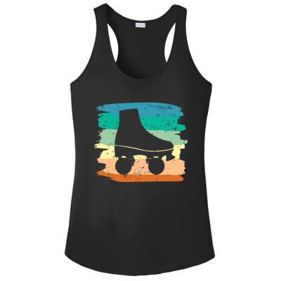 Roller Skating Art 80s Roller Derby Rollerskate Ladies PosiCharge Competitor Racerback Tank