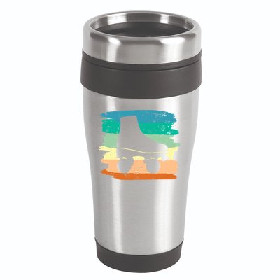 Roller Skating Art 80s Roller Derby Rollerskate 16oz Travel Tumbler