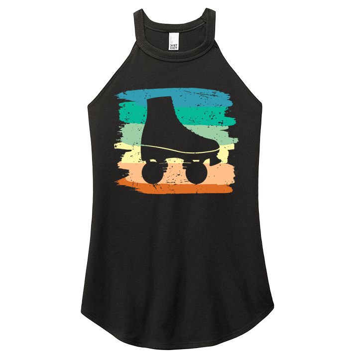 Roller Skating Art 80s Roller Derby Rollerskate Women's Perfect Tri Rocker Tank
